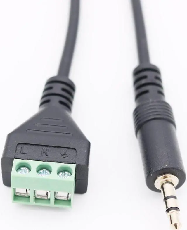 Alt view image 4 of 6 - 3.5mm 1/8" Stereo TRS Male Plug 3 Pole To 3 Pin AV Screw Video Shield Balun Terminal Connector Solderless Block Adapter Cable (1pcs)