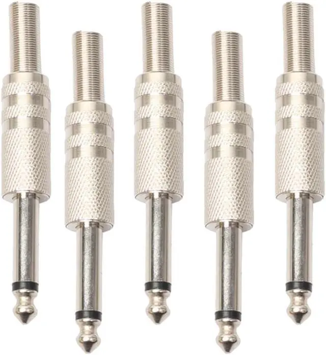Alt view image 2 of 6 - 5 Pieces Monaural Microphone Electric Guitar 1/4inch TRS Adapters Silver