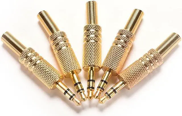 Alt view image 3 of 6 - 10pcs/lot Gold plated 3.5mm plug RCA Audio Connector TRS audio plug 3.5 jack Stereo Headset Headphone