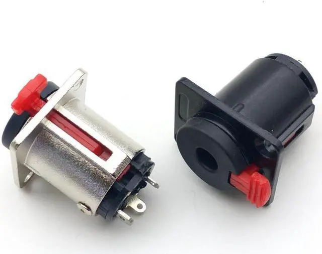 Alt view image 4 of 6 - new 2pcs 6.35mm Jack 1/4 inch Stereo TRS Female Jack Socket Panel Mount Audio Microphone MIC Cable Terminal Chassis adapter (1pcs)