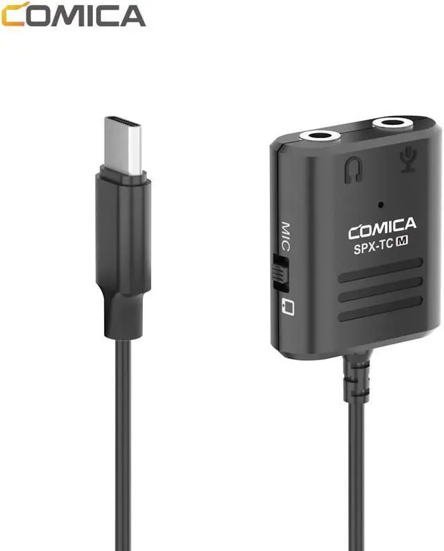 Alt view image 2 of 6 - Comica SPX TC 3.5MM(TRS/TRRS)to Type C/USB C Dual Jack Splitter Microphone Audio Adapter Cable for Huawei Samsung HTC Smartphone (1pcs)