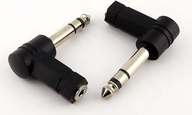 Alt view image 6 of 6 - 90 Degrees 3.5 to 6.35/6.5mm 1/4" Mono Jack Stereo Speaker Audio Adapter Plug 3.5mm TRS Connector Converter AUX Headphone Cable (1pcs)