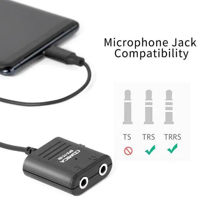 Alt view image 3 of 6 - COMICA SPX TC Multi Functional TRS TRRS 3.5mm Microphone to USB TYPE C Audio Cable Adapter for Huawei Samsung HTC Smartphones (1pcs)