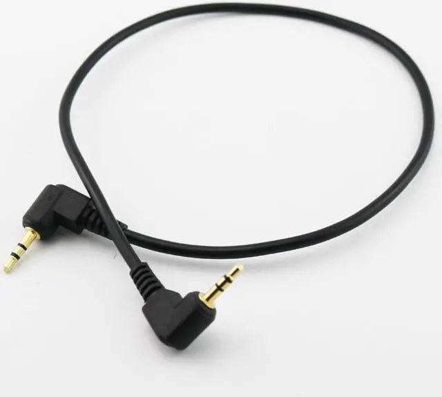 Main image of 10pcs Gold Plated 2.5mm Male 3 Pole Right Angle to 2.5mm Right Angle Male TRS Stereo Adapter Aux Audio Cable 35cm