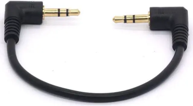 Alt view image 5 of 5 - LBSC Short 3.5mm Right Angle Cable, Gold Plated 90 Degree 3.5 Male to Male Audio Stereo Jack Plug Car Aux 3 Pole TRS (1pcs)
