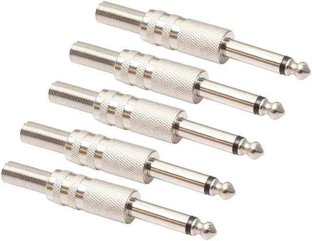 Alt view image 4 of 6 - 5 Pieces Monaural Microphone Electric Guitar 1/4inch TRS Adapters Silver