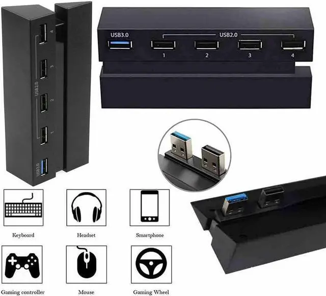 Alt view image 2 of 5 - New HUB 5-Port USB 3.0 2.0 High Speed Adapter PS4 Expander Hub For  Playstation 4 DC5V ABS