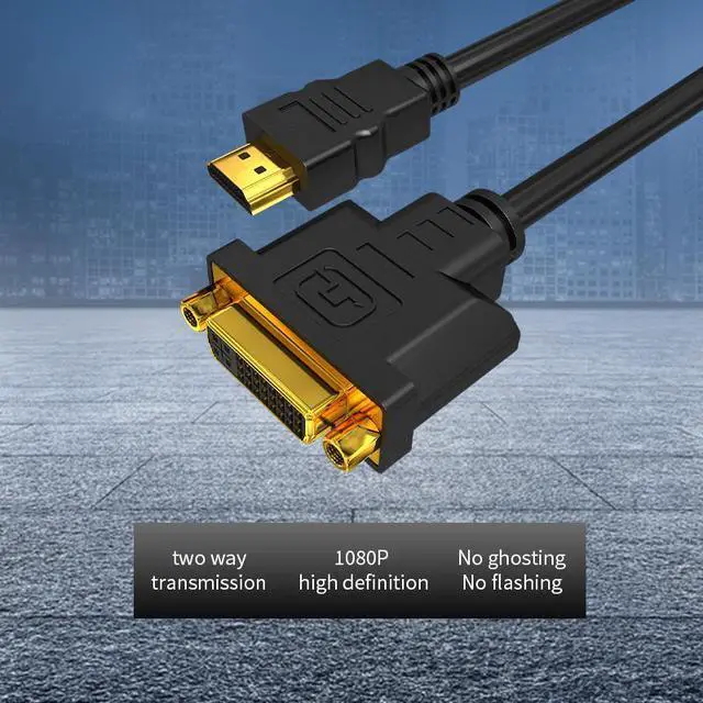 Alt view image 6 of 6 - HDMI Male to DVI 24+5 Female Cable Dual Link DVI i Adapter for PS4 HDTV 1080P Converter Cable DVI to HDMI 0.3M (1 pcs)