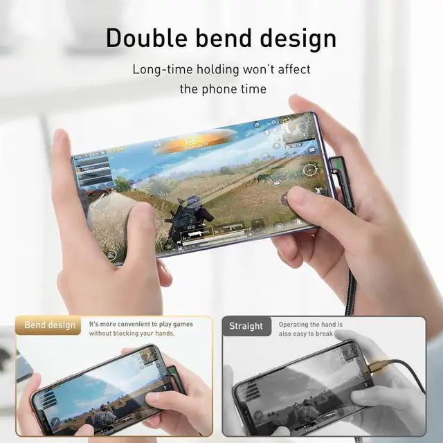 Alt view image 4 of 5 - USB Type C Cable Fast Charge USB C Cable for  S9 S10 S20 Game Cable Elbow USB Type C Wire Cord  Type C Cable