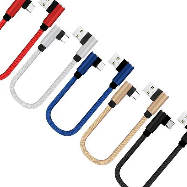 Alt view image 2 of 5 - 25cm USB to Type C Short Fast Charging Cable Double Elbow 90 Degree USB C Micro USB  Cable For All Smart Phones