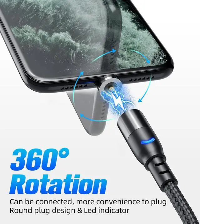 Alt view image 3 of 5 - Magnetic Cable usb Type C Magnetic Charge Micro usb Cable For iPhone  Android Fast Charging Mole Phone Cord Wire