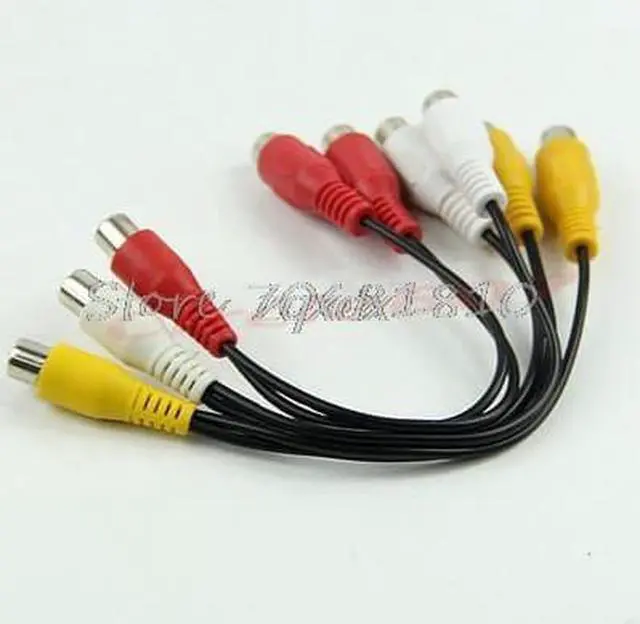 Alt view image 2 of 2 - 1Pcs 3 RCA Female Jack to 6 RCA Female Plug Splitter Audio Video AV Adapter Cable Z09