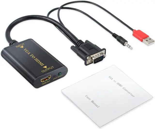 Alt view image 3 of 6 - 1080P POSTER VGA to HDMI Adapter TV VGA Cable Digital Analog Audio VGA to HDMI Converter for HDTV TV PC