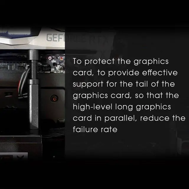 Alt view image 4 of 11 - Graphics Card GPU Brace Support Adjustable Aluminum Alloy Video Card Sag with Magnet Holder Bracket Jack Desktop PC Case   - 2.9-4.7"- L - Black