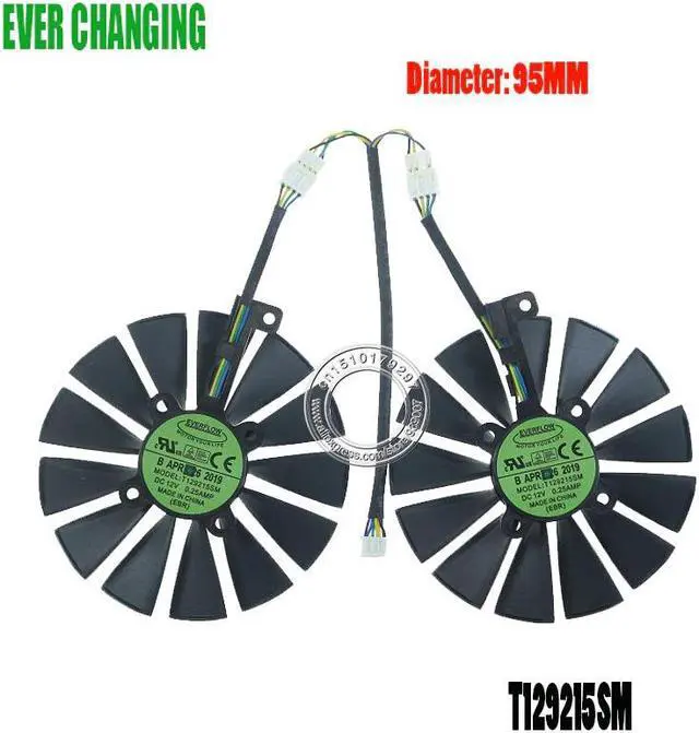 Alt view image 2 of 3 - T129215SM DC12V 0.25AMP Graphics / Video Card Cooler Fan FOR ASUS STRIX RX570 4G GAMINGGraphics Card Cooling Fan