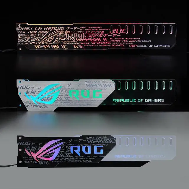 Main image of Graphics Card Bracket Holder ROG Republic Of Games Frame GPU Block Support Light Control By Motherboard ,12V 4Pin ,5V 3Pin