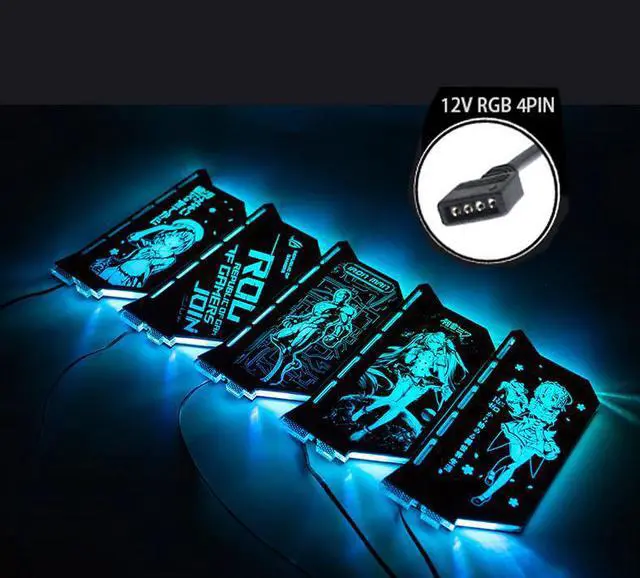 Alt view image 6 of 6 - Customizable GPU Bracket VGA Support 5V ARGB 3PIN / 12V RGB 4PIN MOBO AURA SYNC Colorful For Graphics card