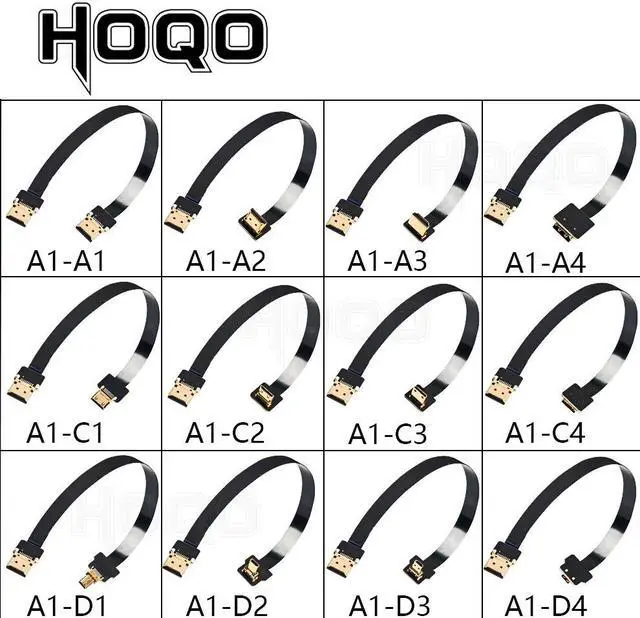 Alt view image 5 of 5 - , Ribbon Cable 90 Degree Mini/Micro  to Standard  PCB Connectors 20pin fpv micro  5cm