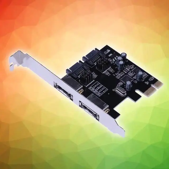 Alt view image 6 of 6 - Desktop PCI-E to SATA 3.0 Expansion Card 2 Ports SATA 3.0 + 2 Ports ESATA Support SSD System Starter For Windows XP
