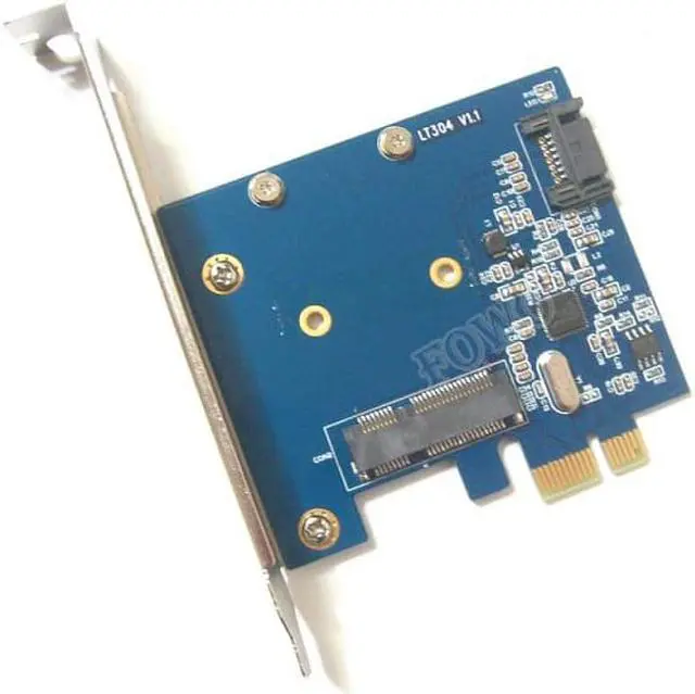Alt view image 2 of 6 - Desktop Internal SATA 6Gbps mini-SATA Combo Extender Adapter PCI-e 1x to SATA 3.0 mSATA SSD Card