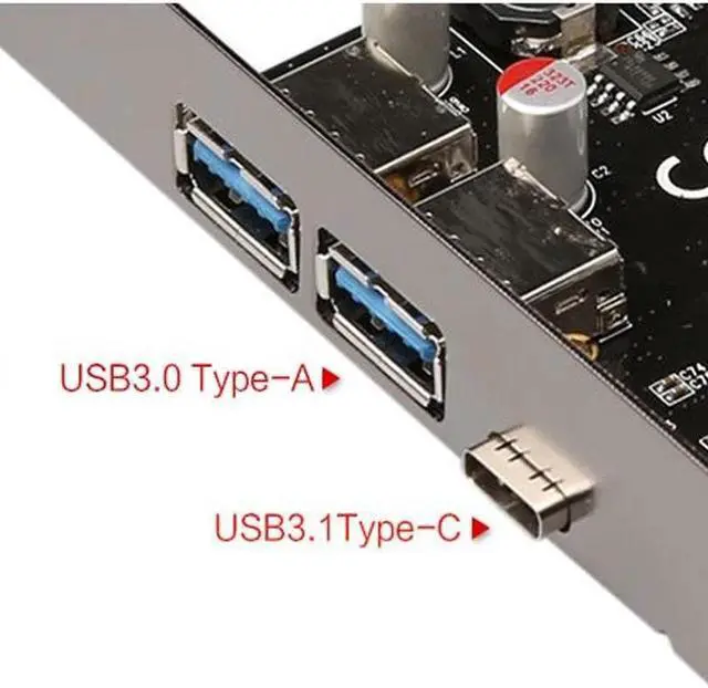 Alt view image 5 of 6 - Amify PCI-E PCI Express to USB 3.1 Type-C + 2 Ports USB 3.0 Type-A Reversible Card High Speed Converter Expansion Adapter for PC