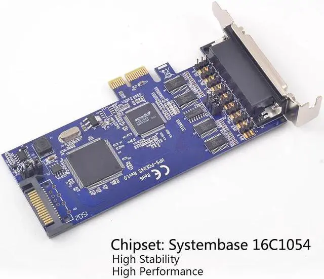 Alt view image 4 of 6 - 4 Port RS232 Serial Adapter PCI-e Expansion Card w/ Fan-Out Cable PCI express I/O Card Resettable Fuse Chip SystemBase 16C1054