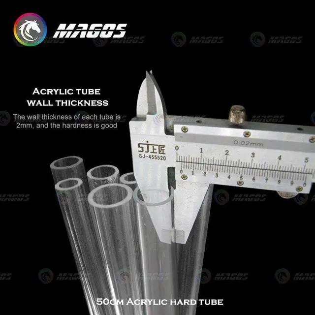 Alt view image 4 of 5 - Acrylic Tube Water Cooling kit Hard Pipe OD 8mm 10mm 12mm 14mm 16mm 18mm 20mm PC Case, PMMA Organic glass tube 50cm