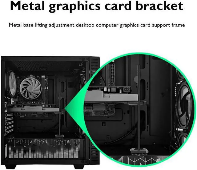 Alt view image 3 of 6 - Aluminum Alloy Graphic Card Holder Jack Desktop PC Case Video Card Stand Bracket GPU Support Rack Water Cooling Kit Accessories