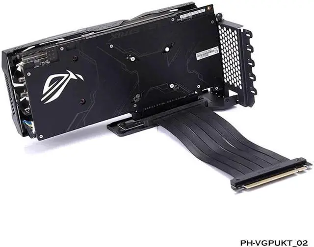 Alt view image 5 of 5 - Phanteks Vertical Video Card Bracket Extension Cable Kit Universal For PC PCIe3.0,GPU Support++PCIe 16 Riser Cable 7 Slots Mount