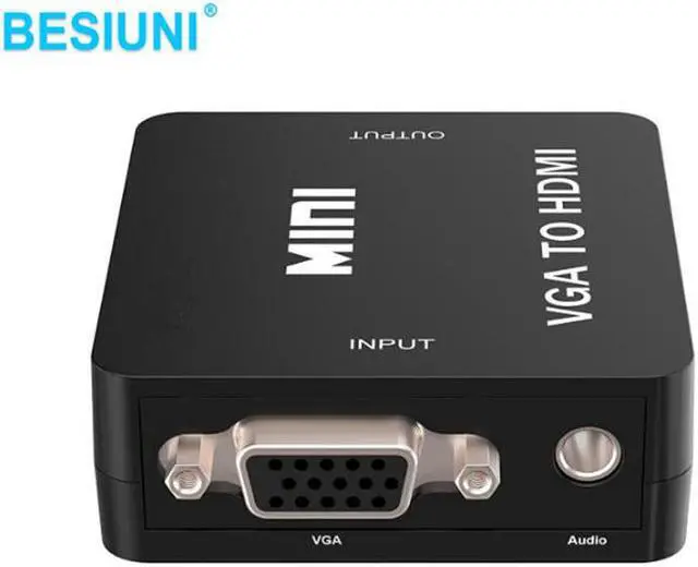Alt view image 2 of 5 - 1080P black Mini VGA to HDMI Converter With Audio VGA2HDMI 1080P Adapter Connector For Projector PC Laptop to HDTV