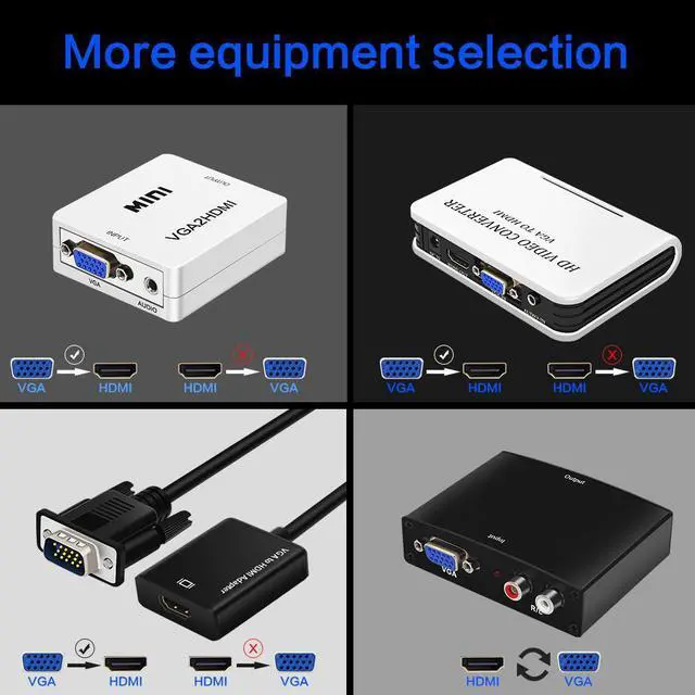Alt view image 2 of 6 - Audio TV AV HDTV PC Video Cable VGA2HDMI Converter Adapter Portable Plug and play VGA To HDMI Output 1080P HD  High Quality