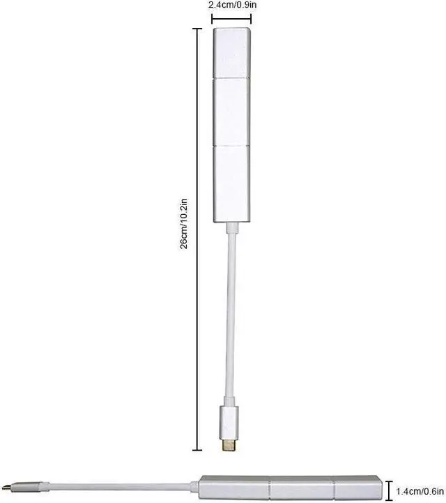 Alt view image 3 of 5 - All in 1 Usb C 3.1 Type C To Mini Displayport Dp Adapter Support 4k Male To Female Hdtv Converter Cable VGA HDMI for Macbook Pro