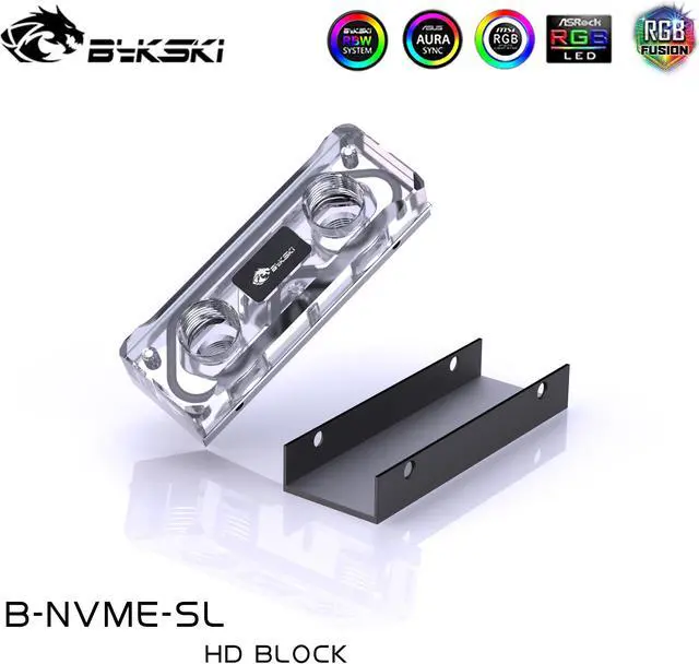 Alt view image 5 of 5 - Water Block for 2280 /22110 PCI-E /SATA M.2 M2 SSD /Solid State Drive Hard Disk Radiator Nvme Heatsink Cooling /B-NVME-SL