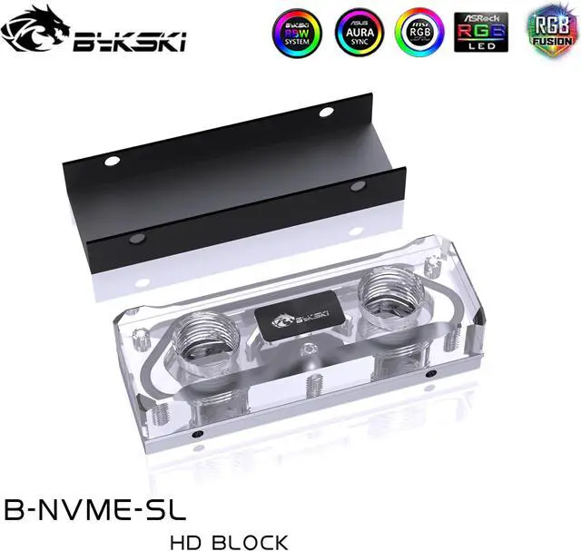 Main image of Water Block for 2280 /22110 PCI-E /SATA M.2 M2 SSD /Solid State Drive Hard Disk Radiator Nvme Heatsink Cooling /B-NVME-SL