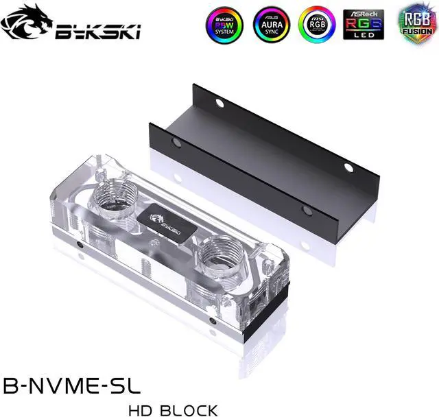 Alt view image 2 of 5 - Water Block for 2280 /22110 PCI-E /SATA M.2 M2 SSD /Solid State Drive Hard Disk Radiator Nvme Heatsink Cooling /B-NVME-SL
