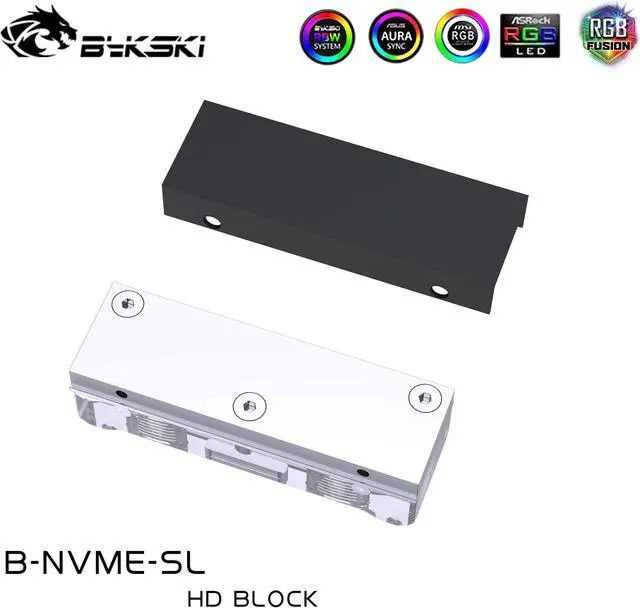 Alt view image 3 of 5 - Water Block for 2280 /22110 PCI-E /SATA M.2 M2 SSD /Solid State Drive Hard Disk Radiator Nvme Heatsink Cooling /B-NVME-SL