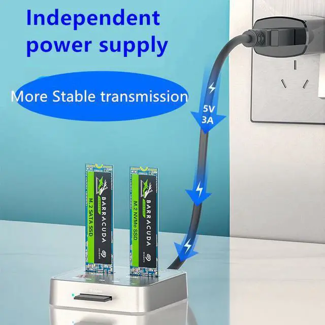 Alt view image 4 of 5 - Case m2  external case  m2 NVME/NGFF case  enclosure type C  Hdd docking station USB C clone function