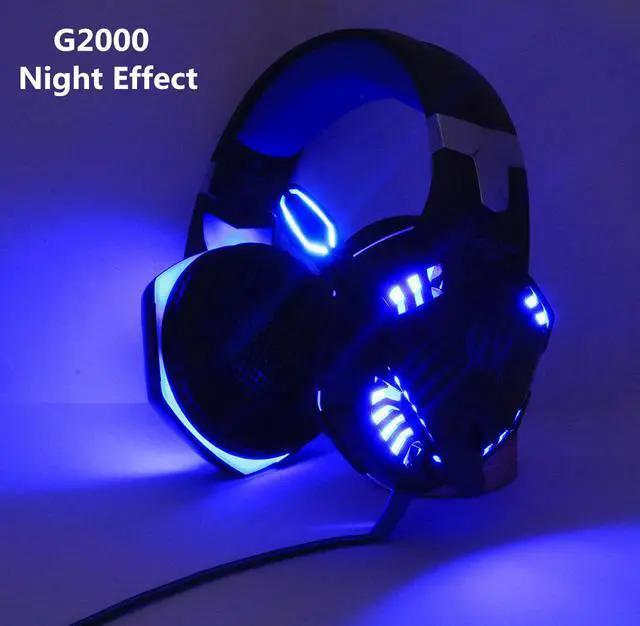 Alt view image 5 of 5 - G2000 Computer Stereo Gaming Headphones Best casque Deep Bass Game Earphone Headset with Mic LED Light for PC Gamer