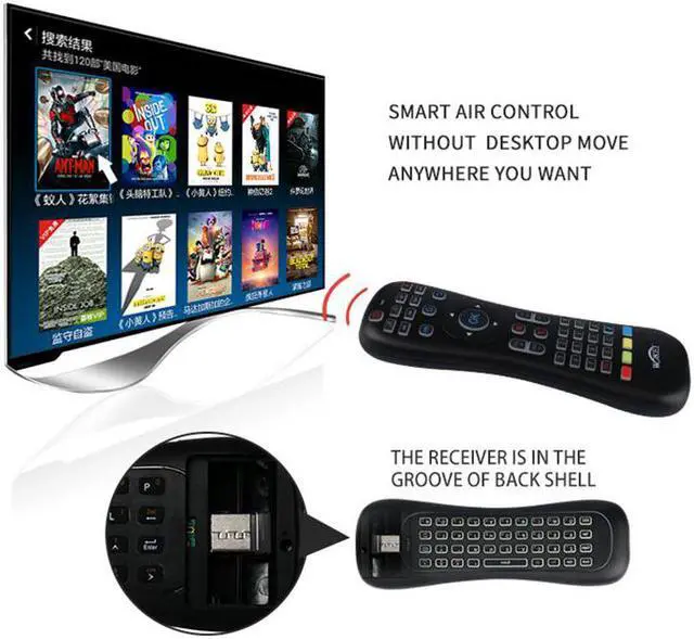 Alt view image 3 of 5 - Smart Remote Conctol  For Android TV BOX For Computer With Voice And Backlit Function Air Mouse  Keyboard