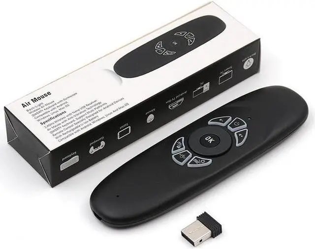 Alt view image 6 of 6 - C120 Backlight Fly Air Mouse Wireless Game Keyboard Rechargeable 2.4GHz Universal Smart Controle Remote for Android TV Box PC