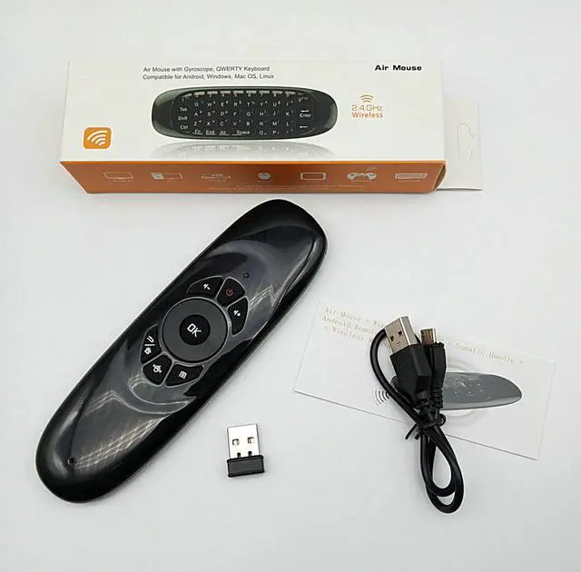 Alt view image 6 of 6 - Tikigogo C120 Backlight Mic Microphone Voice 2.4G air mouse Wireless remote control mini Keyboard for Android Smart TV Box