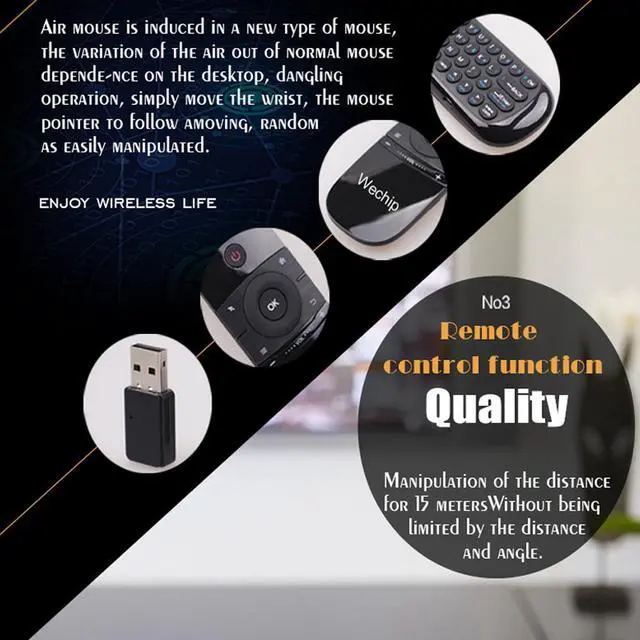 Alt view image 6 of 6 - W1 MINI 2.4G Remote Control Wireless Keyboard 6-Axis Motion Sense Air Mouse IR Learning for Smart TV Android TV BOX Laptop PC