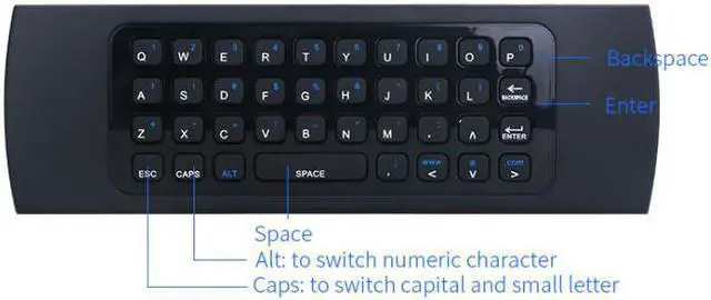 Alt view image 5 of 5 - Wireless Qwerty Keyboard for Smart TV Android TV box KODI XBMC MXQ MX3 M8S+T8 QBox 2.4GHz Wireless Remote Control Fly Air Mouse