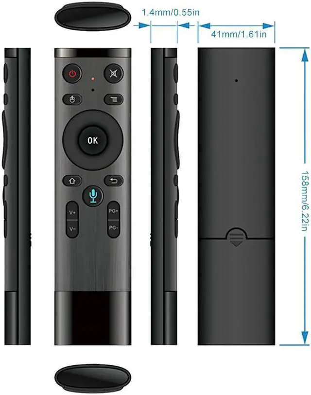 Alt view image 6 of 6 - Q5 Air Mouse Remote Control Voice Wireless 2.4G Voice Remote Control With USB Receiver For Smart TV Android Box IPTV 3