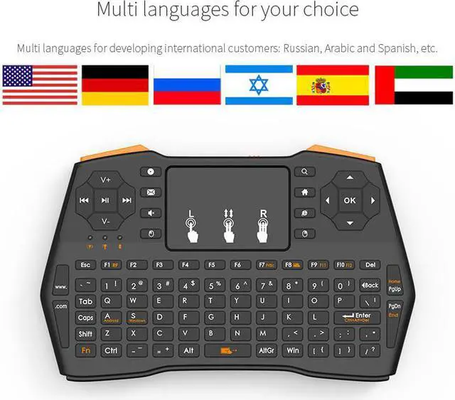 Alt view image 4 of 6 - SIKAI Portable Mini Wireless Keyboard 2.4G Touchpad Fly Mouse Multimedia Handheld Air Mouse Remote Controller for TV Projector