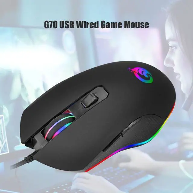 Alt view image 2 of 5 - USB RGB Backlit Gaming Mouse 3600DPI Optical Wired Computer Mouse 6 Button Mice for PC Laptop Game Mouse