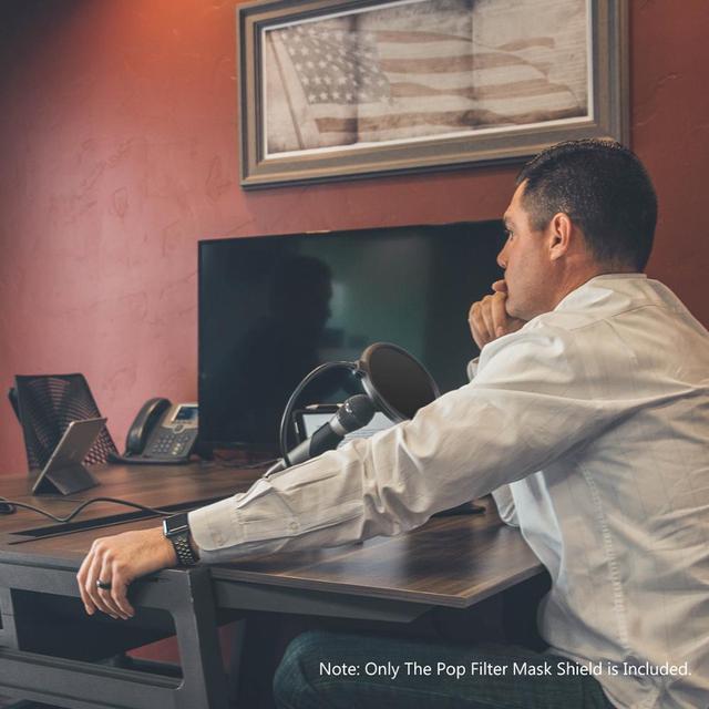 Alt view image 4 of 6 - Neewer Professional Microphone Pop Filter Mask Shield Compatible with Blue Yeti and Any Other Microphone, Dual Layered Wind Pop