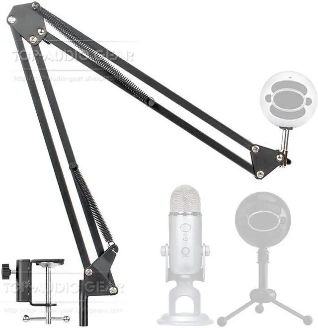 Main image of Microphone Scissor Arm Stand High Tabletop Boom Mic Suspension Mount for Blue Yeti Pro USB Microphone Holder