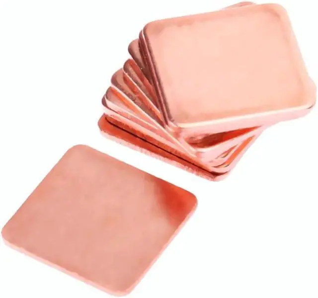 Alt view image 3 of 4 - 10 Pcs Thermal Pad Barrier Pure Copper Heatsink Shim for Laptop Plate Computer Graphics Card Heat Sink Cooling Pad