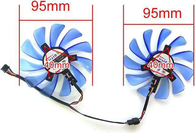 Alt view image 6 of 6 - 2PCS 95MM FDC10H12S9-C 4PIN 12V RX 580 GPU Cooler fan For HIS RX580 RX 580 Ice QX2 OC 4GB / Turbo 8GB Video card Cooling Fans